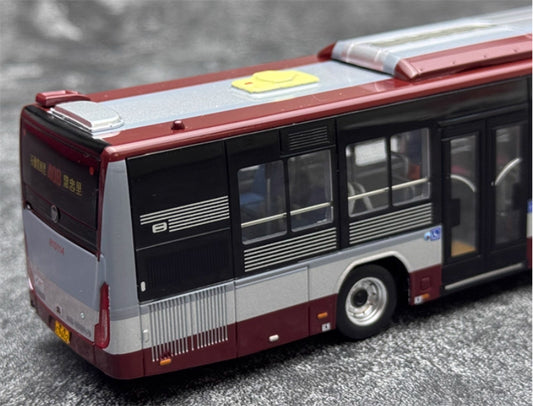 Beijing Public Transport Foton Ouhui BJ6123C7BDC-2 408 Route Bus burgundy 1:64 Bus Pre-built Model view2