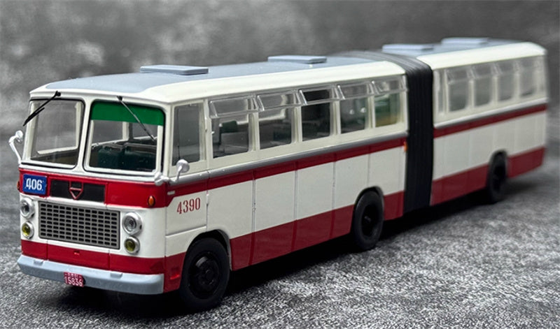Beijing Public Transport Jinghua BK662 406 Road Articulated bus Blue Road Sign 1:64 Bus Pre-built Model view1