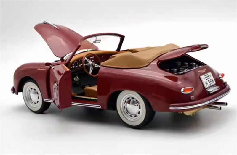 Schuco Porsche 356 A Carrera Cabriolet Red Limited Edition 1000PCS ONLY 1:18 Car Pre-built Model view5