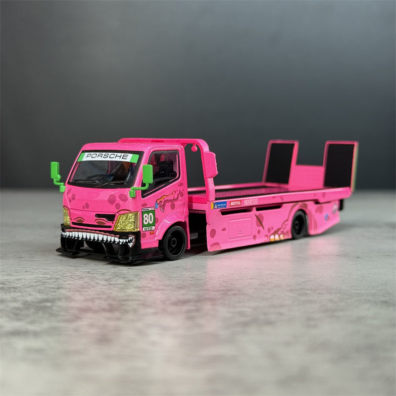 1:64 Hino H300 Dinosaur Painting Pink Mega Gear DIECAST Model