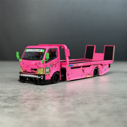 1:64 Hino H300 Dinosaur Painting Pink Mega Gear DIECAST Model