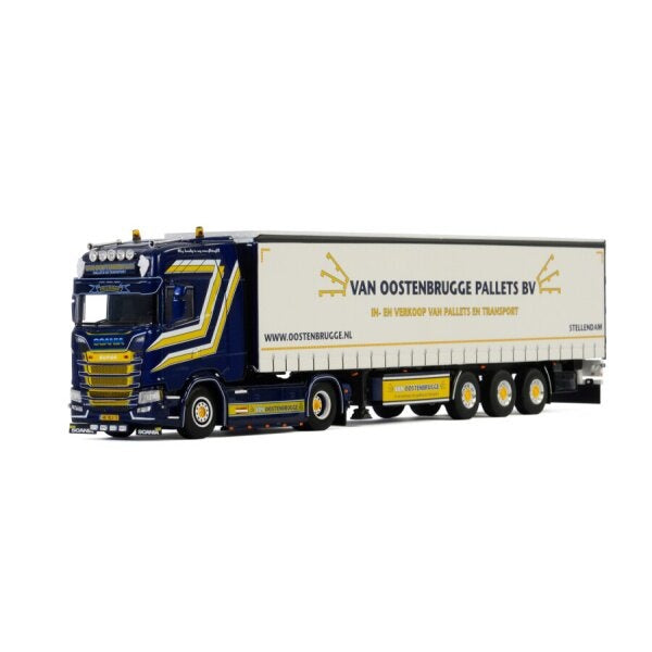 1:50 SCANIA VAN OOSTENBRUGGE S HIGHLINE 4x2 CURTAINSIDE TAUTLINER TRAILER 3 AXLE WSI   DIECAST Model