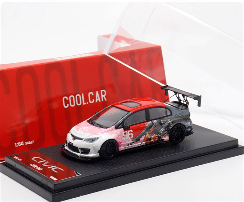 COOL.CAR Honda Civic FD2 explosive redesign mecha livery Red regular version Limited Edition 500PCS ONLY 1:64 Car Pre-built Model view5