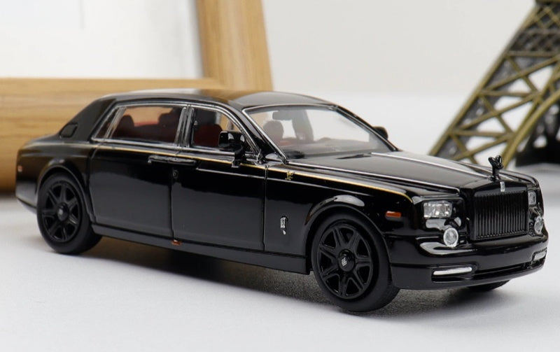 1:64 ROLLS-ROYCE Phantom VII  Black/black mesh gold waistline SW   DIECAST Model