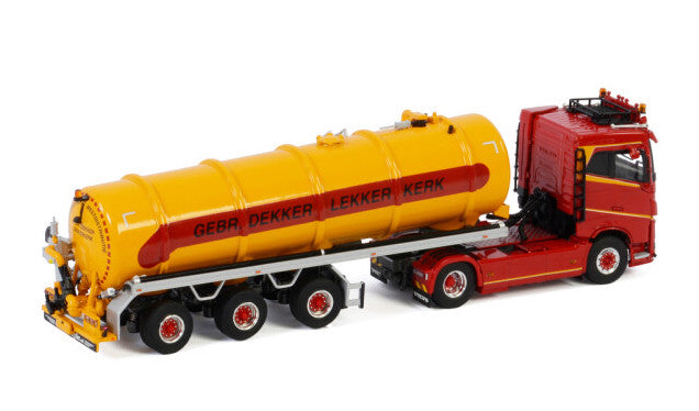 WSI VOLVO FH4 SLEEPER 4X2 TANK TRAILER VACUUM - 3 AXLE GEBR. DEKKER VOF 1:50 Truck Pre-built Model