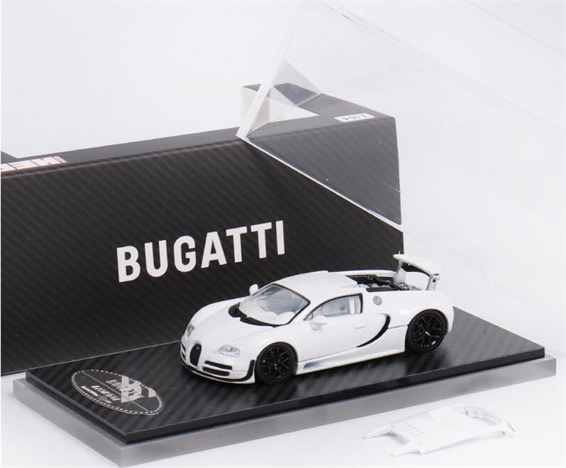 Mortal Bugatti Veyron HEC Exhibition Edition Carbon fiber white Limited Edition 1:64 Car Pre-built Model view8