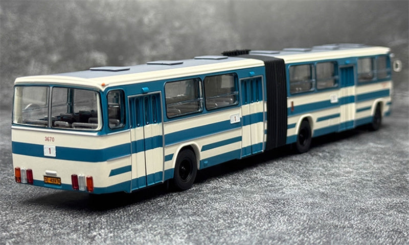 Beijing Public Transport Jinghua BK670 Yellow River Grand Passage 1 Road articulated bus lake blue 1:64 Bus Pre-built Model view5