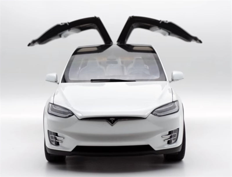 TESLA MODEL X pure electric SUV Pearlescent white 1:18 Car Pre-built Model