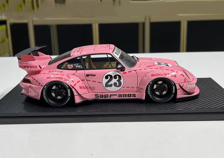 LGNITION MODEL Porsche 993 RWB Pink #23 Wide Body Modified Edition 1:18car Pre-a Model