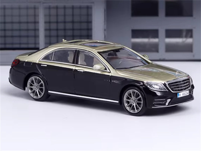 Master Mercedes Benz S-Class S450 W222 Black gold dual tone color 1:64 Car Pre-built Airliner Model Display view5