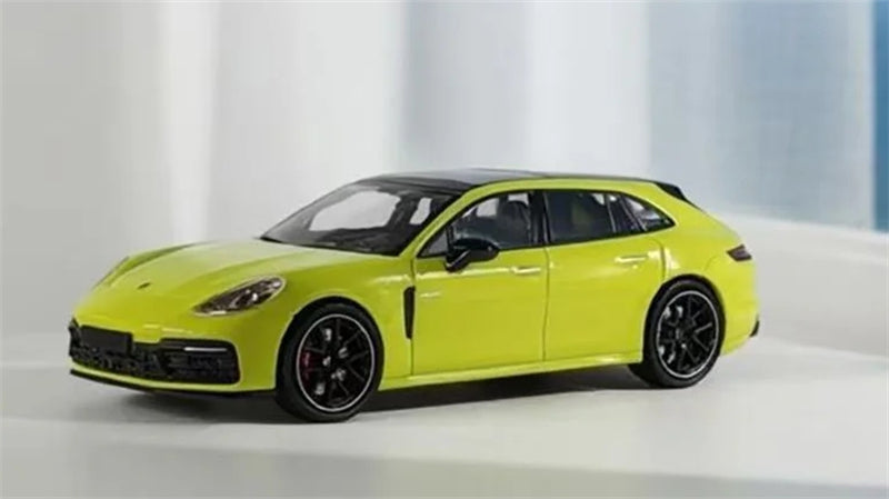 1:64 Porsche Panamera Travel version Limited Edition 599pcs ONLY  Lemon Yellow Rhino Model DIECAST Model