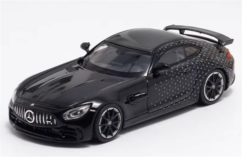 MJ Model 2017 Mercedes AMG GTR C190 First Generation Supercar Starry Black Limited Edition 599PCS Only 1:64 Car Pre-built Airliner Model Display view5