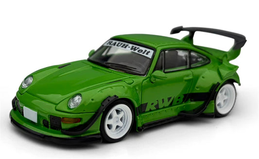 1:64 Porsche RWB 993 green Model model DIECAST Civil Car Model