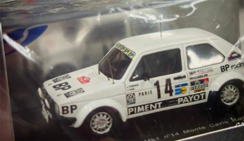 Spark Volkswagen VW Golf Mk1 n°14 Monte Carlo Rally 1980 1:43 Car Pre-built Model view1
