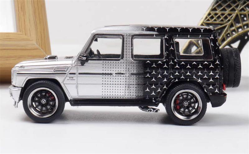 LeManFang Mercedes Benz G63 spare tire modification Starry Silver 1:64 Truck Pre-built Model view3