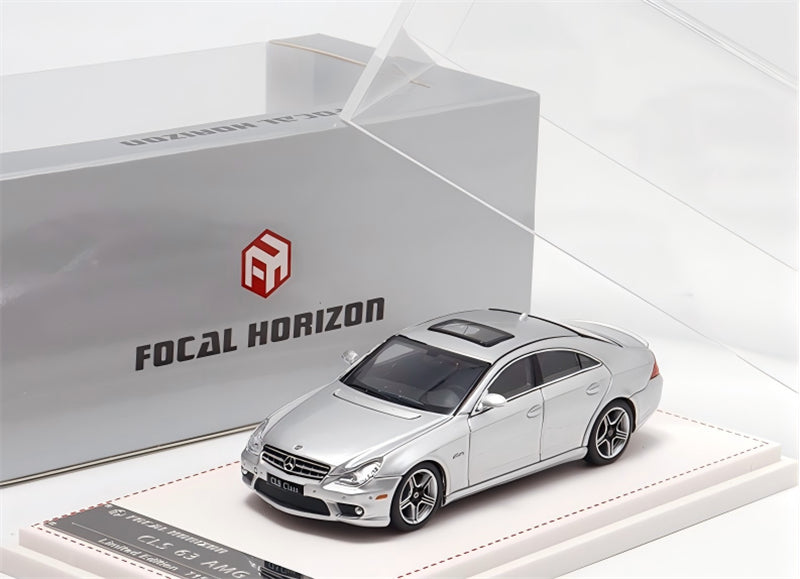 Focal Horizon Mercedes BENZ CLS63 AMG first generation C219 silver Limited Edition 999PCS ONLY 1:64 Car Pre-built Model view1