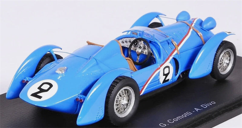 spark Delahaye 145 #2 Le Mans 1938 G.COMOTTI - A.DIVO blue 1:43 Car Model view4