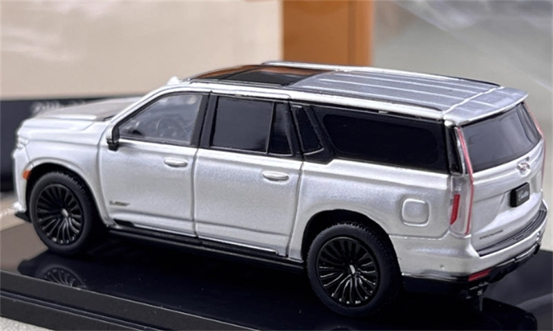 Shadow pro Cadillac Escalade ESV 2023 SUV Silver 1:64 car Pre-built Model view5