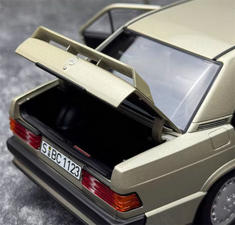 NOREV Mercedes Benz 190E 2.3-16 1984 Tail version Smoke Silver Metallic 1:18 Car Pre-built Model view2