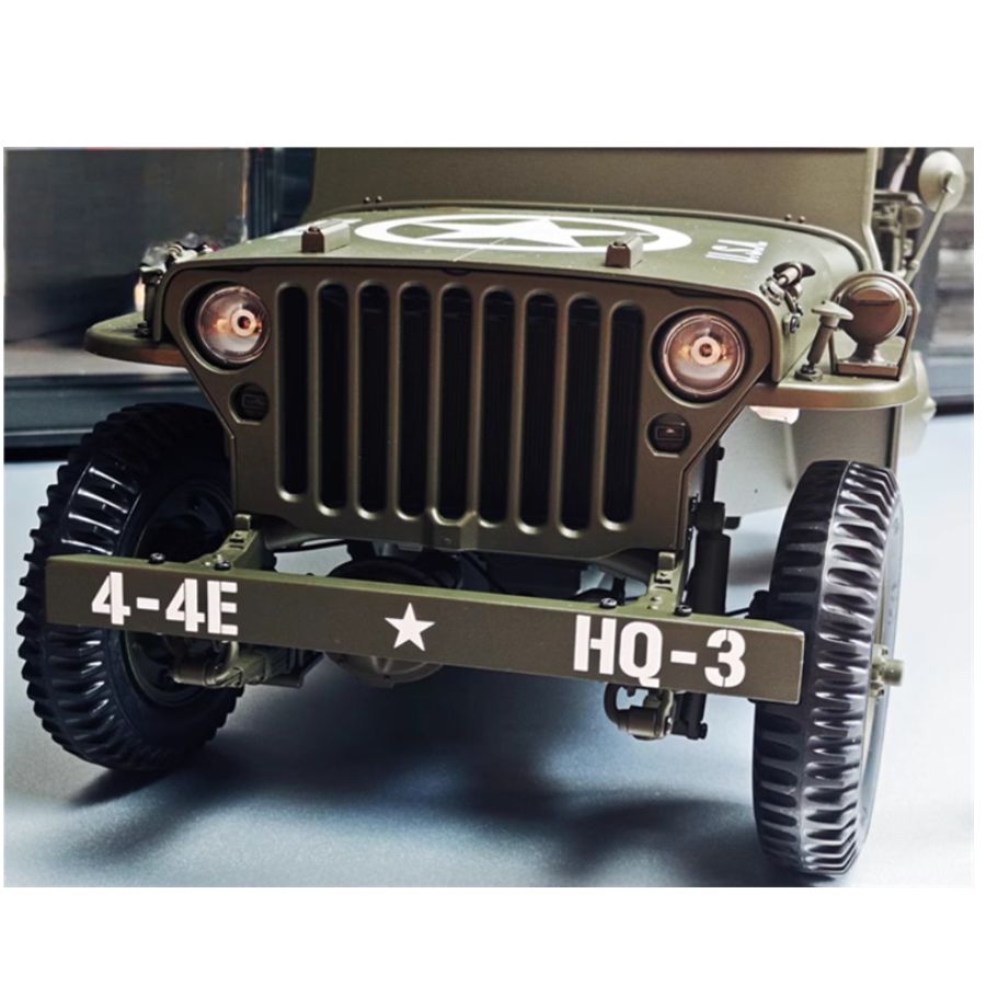 PREMIUM X 1943 Jeep Wells MB Trailer M3 Anti Tank Set Olive green 1:8 DIECAST Tank