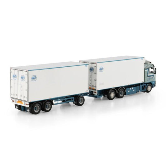1:50 SCANIA HGT 3 Series 6X2 REEFER DRAWBAR TURNTABLE TRAILER 6 AXLE WSI Diecast Model