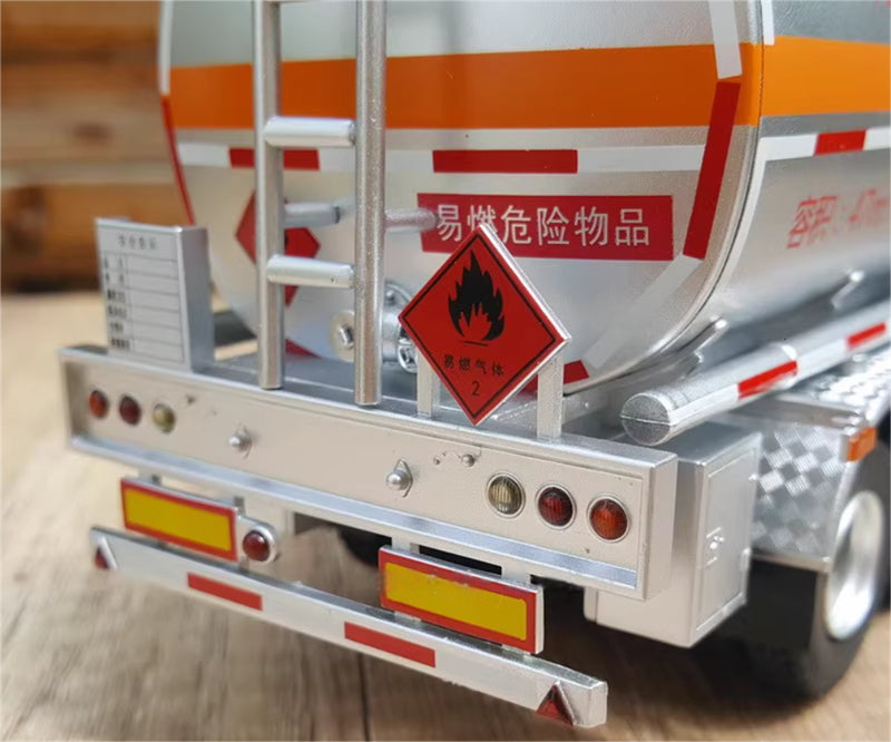 Mangao tanker semi Trailer silver 1:36 Truck Pre-built Model