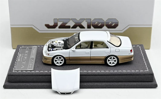 1:64 Toyota Cresta White/Gold 2-tone Mortal Model Limited Edition 1499PCS ONLY DIECAST Civil Car Model