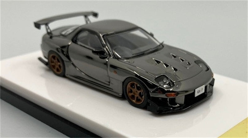 1:64 Mazda RX-7 FD3S Gunmetal Grey with Gold Wheels My Model collect DIECAST Model