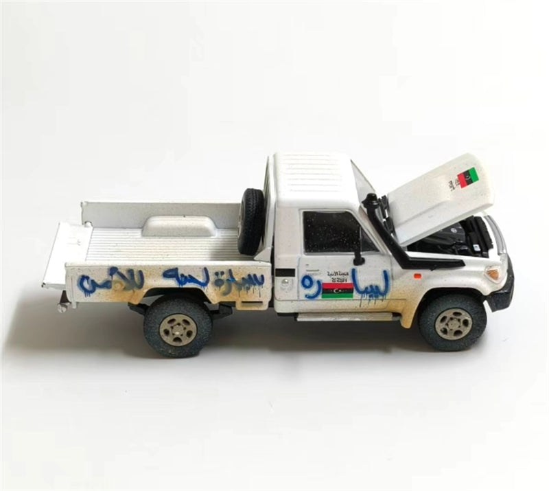 RHINO MODEL Toyota Land Cruiser LC79 White Dirty LX Pickup Truck 1:64 Truck Pre-built Model view5