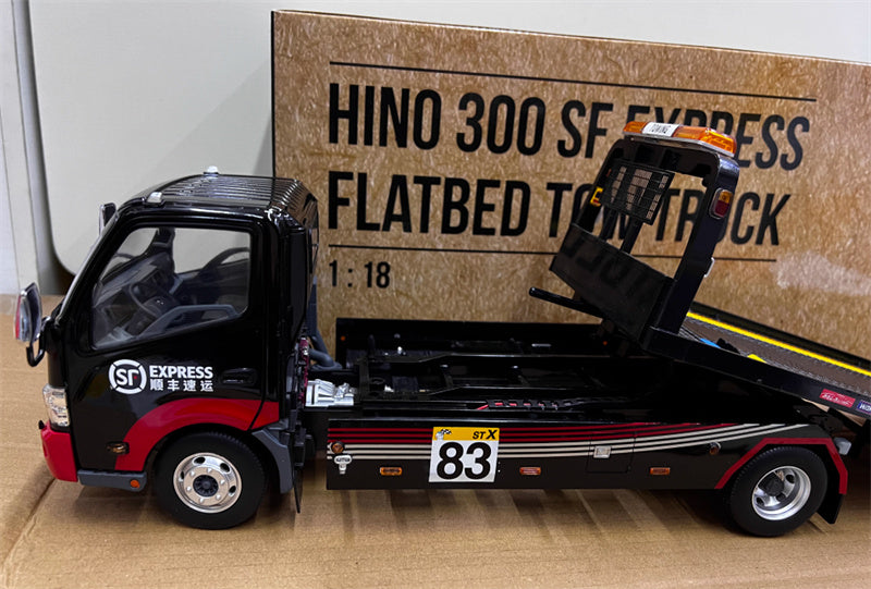 TINY Hino 300 SF Express Flatbed Trailer 1:18 Truck Pre-built Model