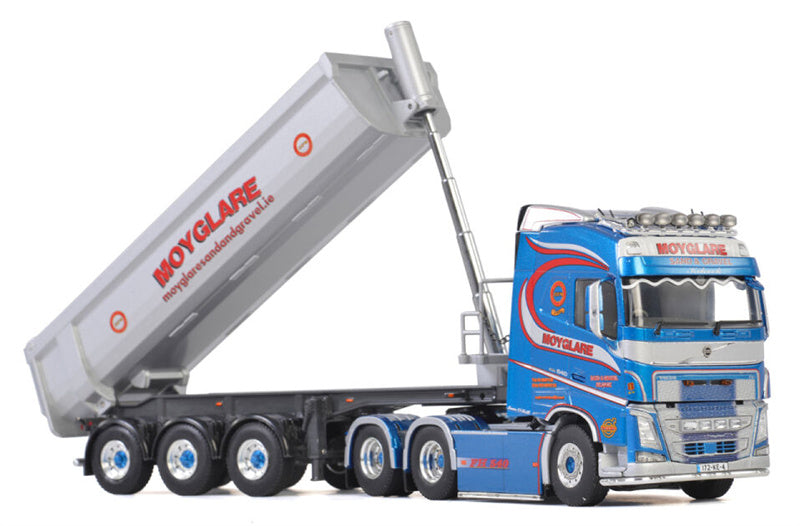 WSI  VOLVO FH4 GLOBETROTTER 6x2 TAG AXLE TIPPER TRAILER HALF PIPE - 3 AXLE Moyglare 1:50 Truck Pre-built Model