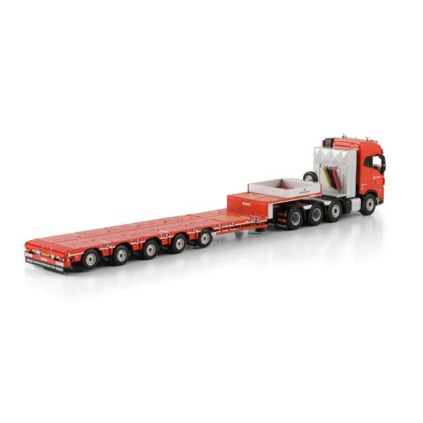 1:50 VOLVO PEINEMANN FH5 8X4 MANOOVR 5 AXLE WSI Red Diecast Model
