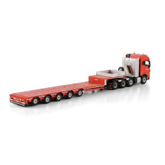 1:50 VOLVO PEINEMANN FH5 8X4 MANOOVR 5 AXLE WSI Red Diecast Model