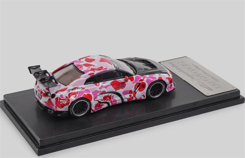 mymodelcollect Nissan GT-R R35 LBWK Limited Edition Pink 1:64 Car Pre-built Model view3