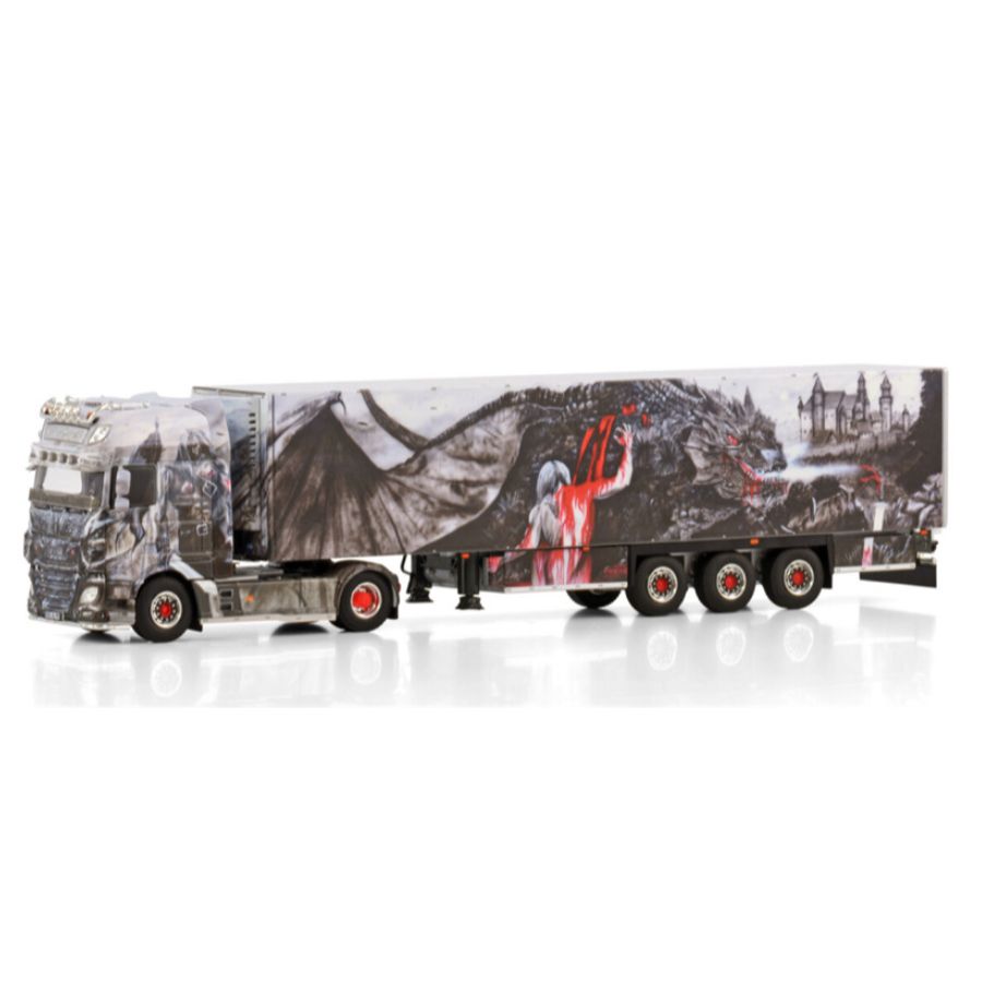 WSI  DAF XF SUPER SPACE CAB MY2017 4X2 REEFER TRAILER - 3 AXLE Heide Logistik 1:50 DIECAST Truck Lorry