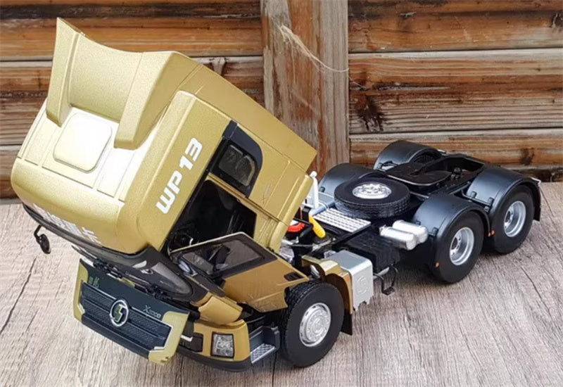 SHACMAN Delong X3000 WP13 Tractor trailer golden Spare Tire Edition 1:24 Truck Pre-built Model