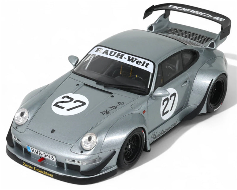 1:18 PORSCHE 911 993 RWB LIBERTY WALK #27 YUIITSUMUNI  silver  GT SPIRIT Limited Edition Resin Car Model