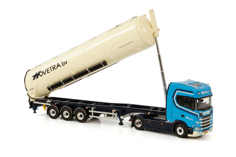 WSI SCANIA S HIGHLINE CS20H 4X2 BULK TRAILER / TIPPER - 3 AXLE HOVETRA 1:50 Truck Pre-built Model