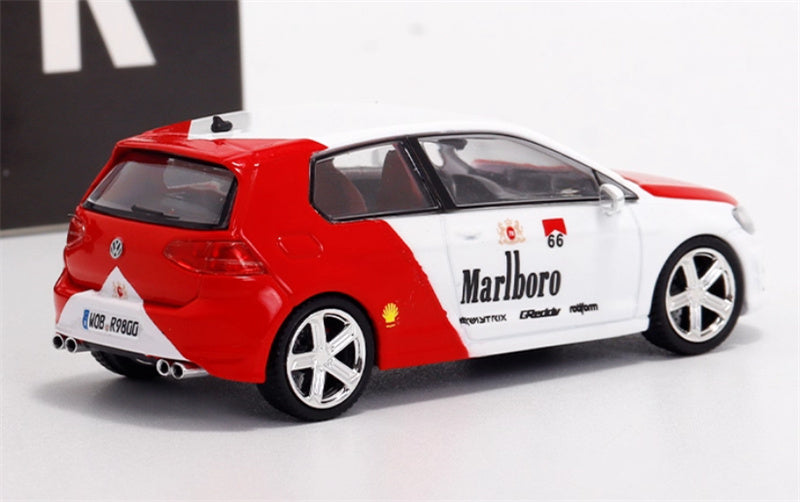 ZOOM Volkswagen Golf 7R Small Steel Cannon Limited Edition 499PCS ONLY Marlboro Edition 1:64 Car Pre-built Model view2