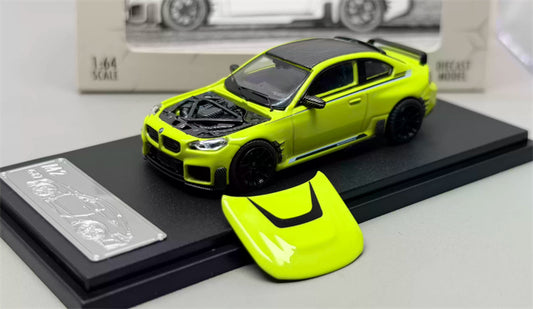 1:64 BMW M2 G87 St. Paul's Yellow Fei Xiang Open version DIECAST Civil Car Model