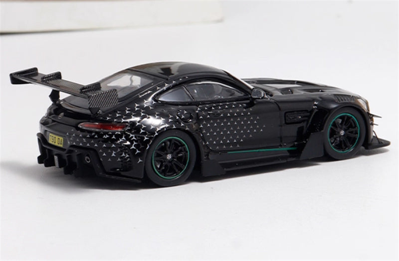 BSC Mercedes AMG GT-S Carbonerre modified big rear wing sports car Starry Black Limited Edition 1:64 Car Pre-built Model view4