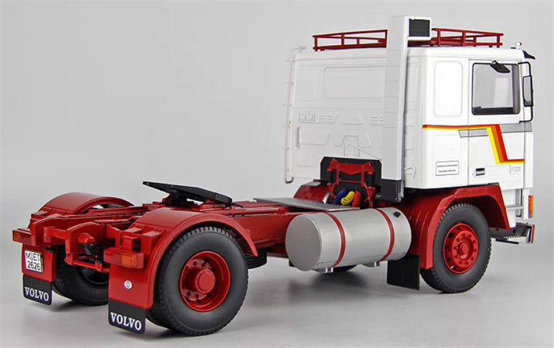 Road Kings VOLVO F12 20 Tractor trailer Luggage rack version white-red Limited Edition 1000PCS ONLY 1:18 Truck Pre-built Model view3
