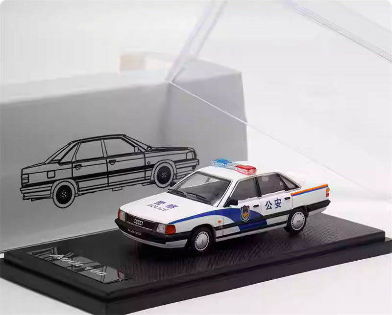 Rhino Model Audi 100 C3 Police car version 1:64 Car Pre-built Model view10