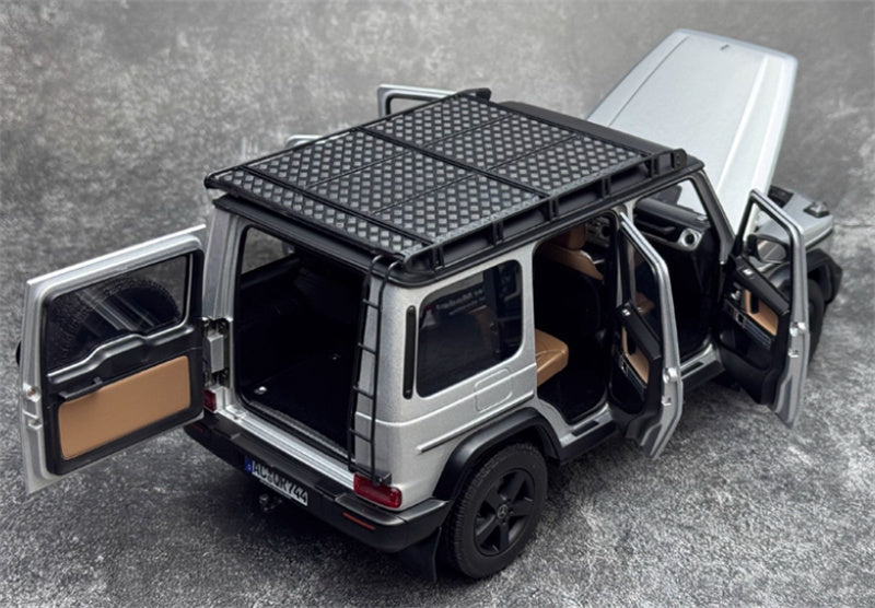 NOREV 2024 Mercedes Benz G500 G-Class off-road Silver luggage rack version 1:18 Car Pre-built Model view6