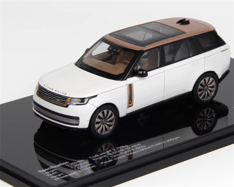1:43 Land Rover Range Rover Honor Genesis 2022 White Gold Top  LCD MODELS Extended Edition DIECAST Car Model