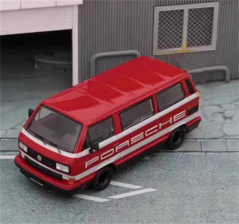 Master Volkswagen T3 Van Porsche livery red 1:64 Car Pre-built Airliner Model Display view2