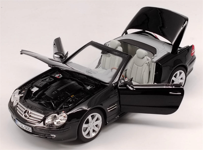Norev Mercedes Benz SL 500 2003 sports car black 1:18 Car Pre-built Model view5