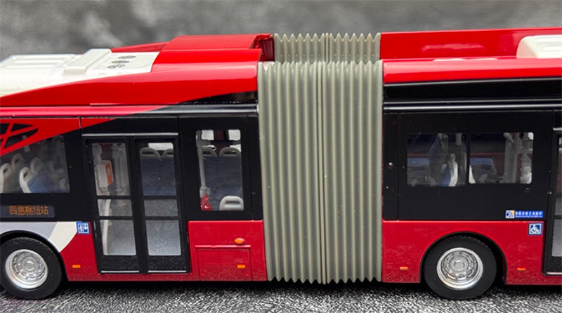 Beijing Public Transport Xiaohongyu 1 Road Yinlong articulated bus New Pioneer Edition 1:64 Bus Pre-built Model view3