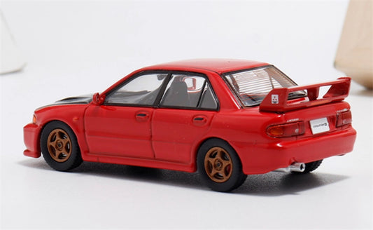 mymodelcollect Mitsubishi Lancer EVO III modified version Red carbon cover Limited Edition 999PCS ONLY 1:64 Car Pre-built Model view2