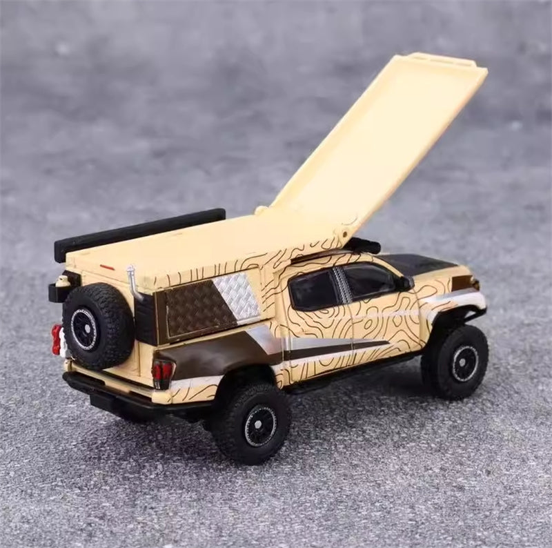 GCD TOYOTA Tacoma Camper Off-Road SUV sandy yellow LHD 1:64 Truck Pre-built Model view6